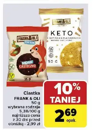 Carrefour Miękkie ciasteczko z kakao i orzechami laskowymi Frank&oli oferta