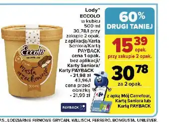 Carrefour Lody masło orzechowe z masłem orzechowym Eccolo oferta