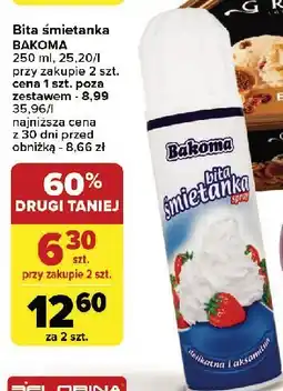 Carrefour Bita śmietanka Bakoma oferta