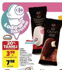 Carrefour Lód o smaku serka mascarpone z sosem tiramisu w czekoladzie e.wedel Koral grand oferta