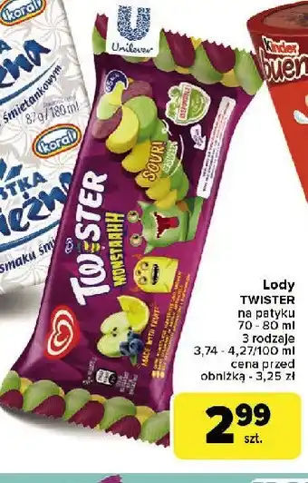 Carrefour Lód monstaahh Algida twister oferta