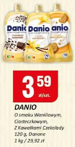 Chorten Danio o smaku waniliowym, ciasteczkowym, z kawałkami czekolady 120g Danone oferta