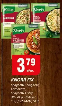Chorten Knorr fix Spaghetti Bolognese, Carbonara, Spaghetti z serem 38g-41g Unilever oferta