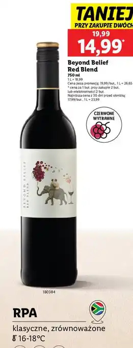 Lidl Wino Beyond Belief Red Blend oferta
