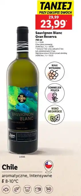 Lidl Wino białe wytrawne Sauvignon Blanc Gran Reserva oferta