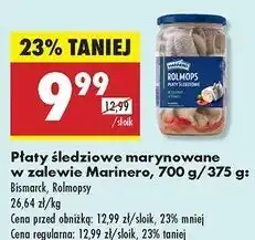 Biedronka Filety śledziowe w zalecie octowej bismarck Marinero oferta