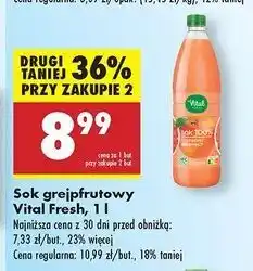 Biedronka Sok 100% czerwony grejpfrut Vital Fresh oferta