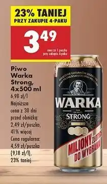 Biedronka Piwo Warka Strong oferta