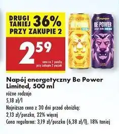 Biedronka Napój energetyczny india Be Power oferta