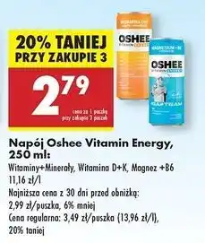 Biedronka Napój energetyczny witamina d+k + wapń c Oshee Vitamin Energy oferta