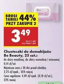 Biedronka Chusteczki do demakijażu cery normalnej i mieszanej Be Beauty Face Expertiv oferta