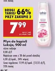 Biedronka Płyn do kąpieli rose & milk proteins Luksja Creamy Soft oferta