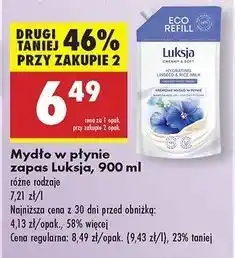 Biedronka Mydło w płynie linen & rice milk zapas Luksja Creamy Soft oferta