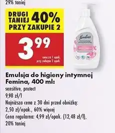 Biedronka Emulsja do higieny intymnej protect pompka Femina Intimea oferta