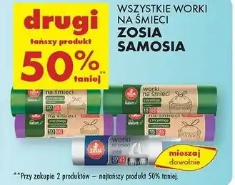 Biedronka Worki na śmieci z uszami 25l Zosia Samosia oferta
