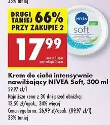 Biedronka Krem do twarzy i ciała intensywnie nawilżający Nivea Soft oferta