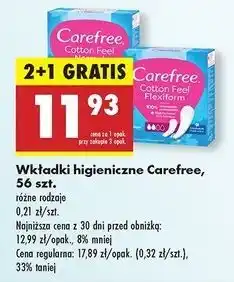 Biedronka Wkładki cotton feel Carefree oferta