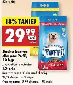 Biedronka Karma sucha dla psa z wołowiną Puffi oferta