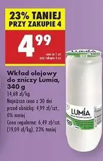 Biedronka Wkład olejowy do zniczy 340 g 120 h Lumia oferta