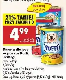 Biedronka Karma dla psa z jagnięciną Puffi oferta