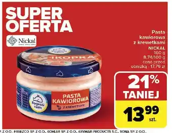 Carrefour Market Pasta kawiorowa z krewetkami Wodny mir oferta