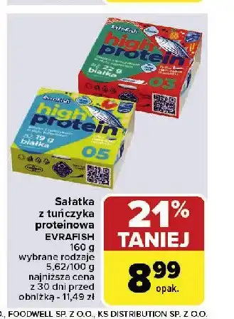 Carrefour Market Sałatka proteinowa z tuńczykiem w stylu bałkańskim Evrafish oferta