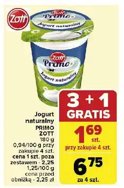 Carrefour Jogurt naturalny Zott primo oferta