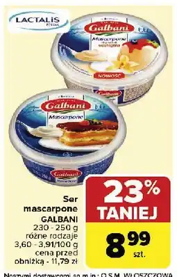 Carrefour Ser mascarpone o smaku waniliowym Galbani oferta