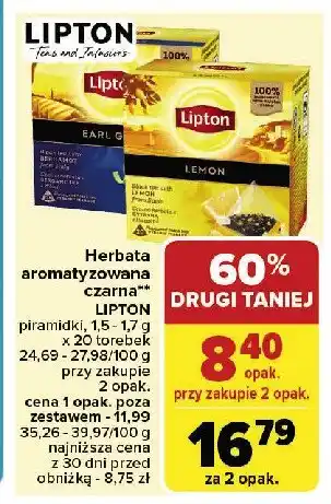 Carrefour Herbata earl grey Lipton oferta