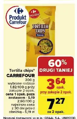 Carrefour Tortilla chips natural Carrefour sensation oferta