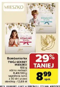 Carrefour Market Bombonierka w dniu pierwszej komunii świętej dziewczynka Mieszko twój sekret oferta