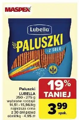 Carrefour Paluszki z solą morską Lubella paluszki oferta