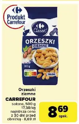 Carrefour Orzeszki ziemne solone Carrefour classic oferta