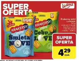 Carrefour Krakersy cebulove Lajkonik mini krakersy oferta