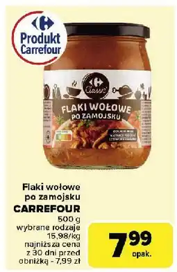 Carrefour Flaki wołowe po zamojsku Carrefour classic oferta