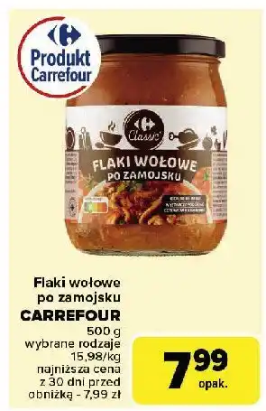Carrefour Market Flaki wołowe po zamojsku Carrefour classic oferta