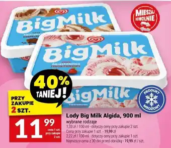 Twój Market Lody Big Milk Algida 900ml oferta