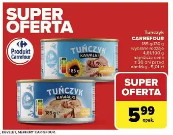 Carrefour Market Tuńczyk kawałki w sosie własnym Carrefour classic oferta