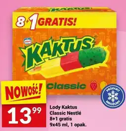 Twój Market Lody Kaktus Classic Nestlé 8+1 gratis 9x45ml oferta