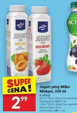 Twój Market Jogurt pitny Milko Mlekpol, 330 ml oferta