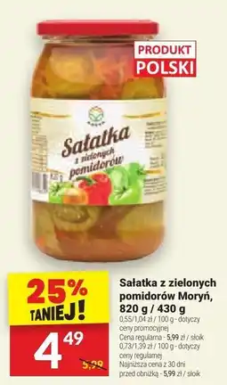 Twój Market Sałatka z zielonych pomidorów Moryń, 820 g / 430 g oferta