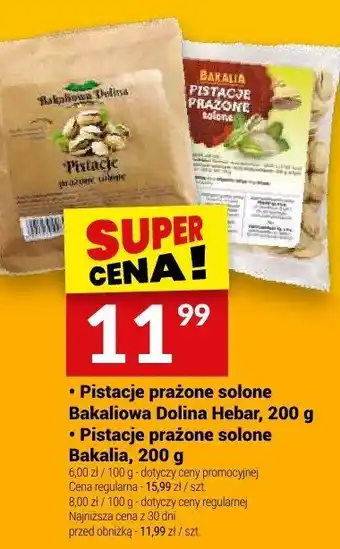 Twój Market Pistacje prażone solone Bakaliowa Dolina Hebar 200 g oferta