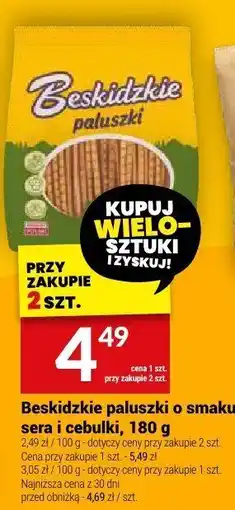Twój Market Paluszki Beskidzkie o smaku serka i cebulki 180 g oferta