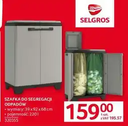Selgros Szafka do segregacji odpadów oferta