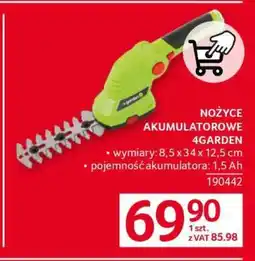 Selgros Nożyce akumulatorowe 4GARDEN oferta