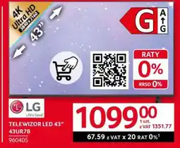 Selgros TELEWIZOR LED 43” 43UR78 oferta