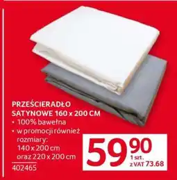 Selgros Prześcieradło satynowe 160 x 200 cm oferta
