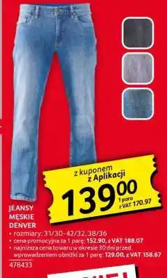Selgros Jeansy Męskie Denver oferta