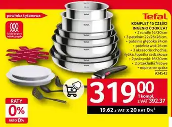 Selgros Tefal Komplet 15 Części Ingenio Cook Eat oferta