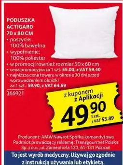 Selgros PODUSZKA ACTIGARD 70 x 80 CM oferta